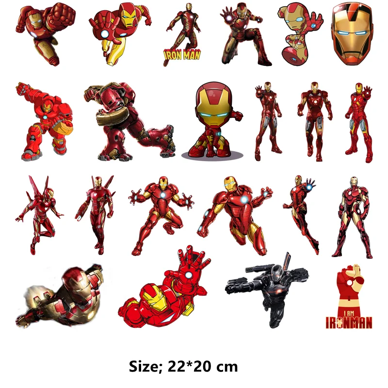 Marvel Heroes Iron Man custom patches DIY children Stickers on clothes Iron-on transfers for clothing