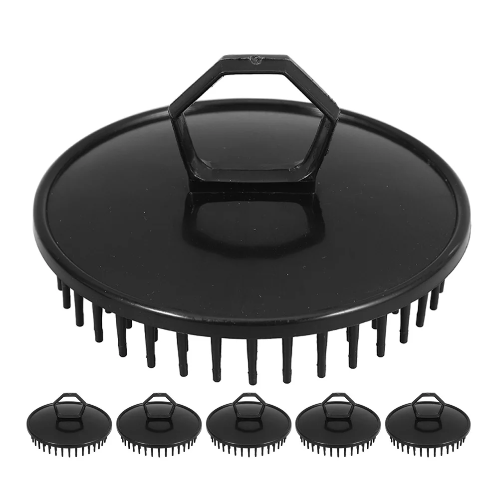 6 قطعة مدلك الرأس فرشاة شامبو فروة الرأس تصميم مريح مستدير للتنظيف العميق مقشر أداة لإزالة القشرة فروة الرأس الشعر