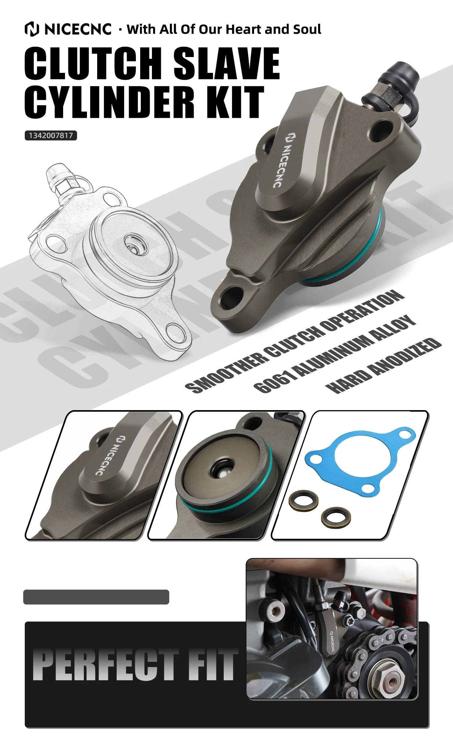 Für KTM SMCR 690 SMC R Enduro R 2009–2024 Kupplungsnehmerzylinder-Kit Husqvarna 701 SM Supermoto Enduro 2016–2024 GasGas 700 SM/ES – Detail 1