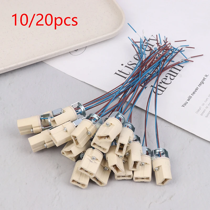 10/20Pcs G9 Light Bulb Socket Ceramic Lamp Base Holder Connector Led Halogen Light LED Lamp Bulb Holder Base Fixture
