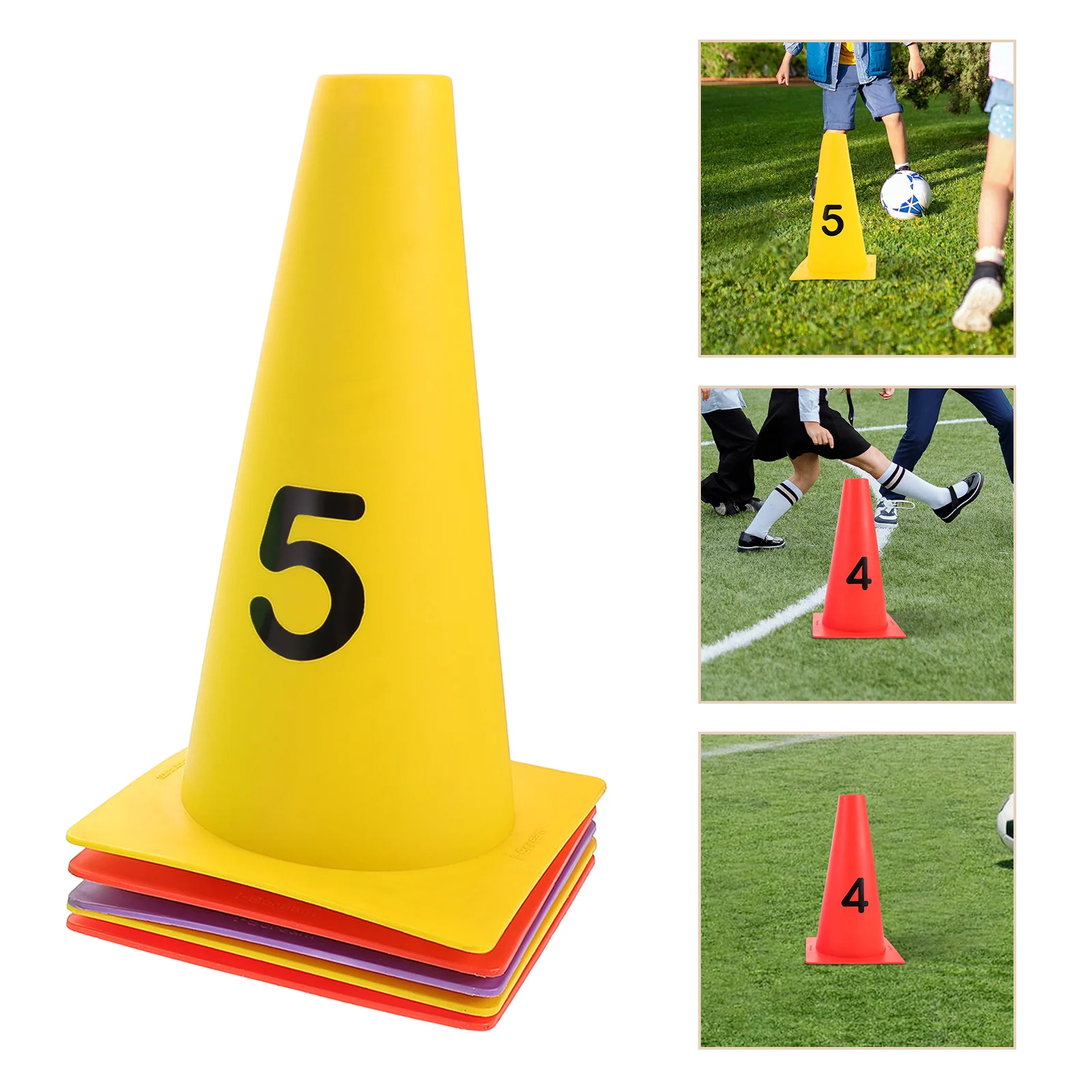 

Agility Soccer Cones 6pcs Heavy-duty Sports Disc Cones With Number 1-6 Football Practice Cones Drills Kids Basketball Training