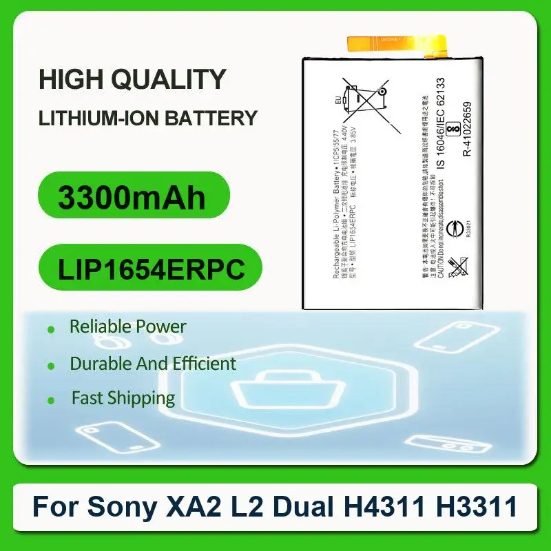 

Replacement Mobile Phone Battery For Sony XA2 L2 Dual H4311 H3311 LIP1654ERPC 3300mAh