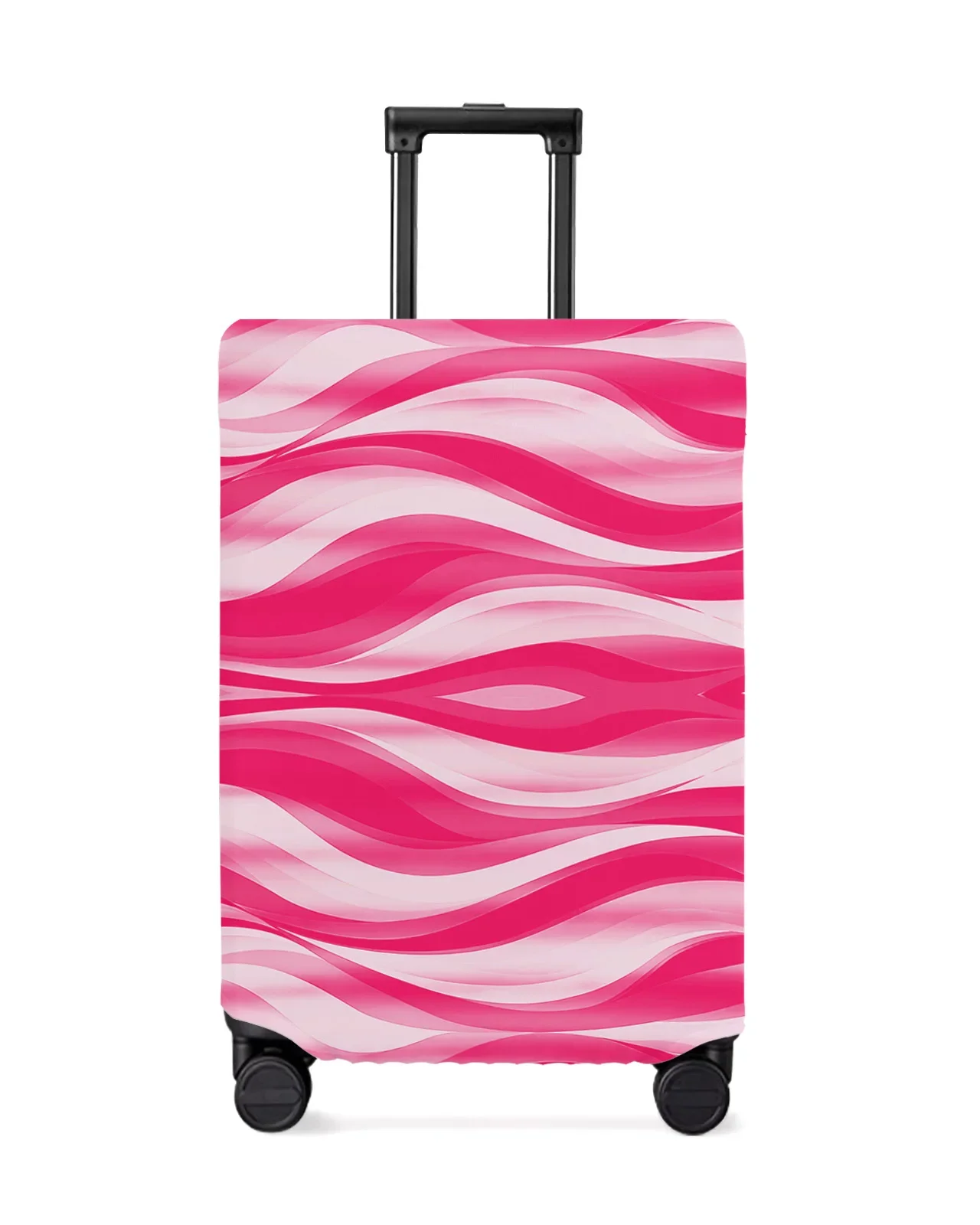 Abstract Gradient Line Color Block Twisted Magenta Luggage Cover Stretch Baggage Dust Cover for 18-32 Inch Travel Suitcase Case