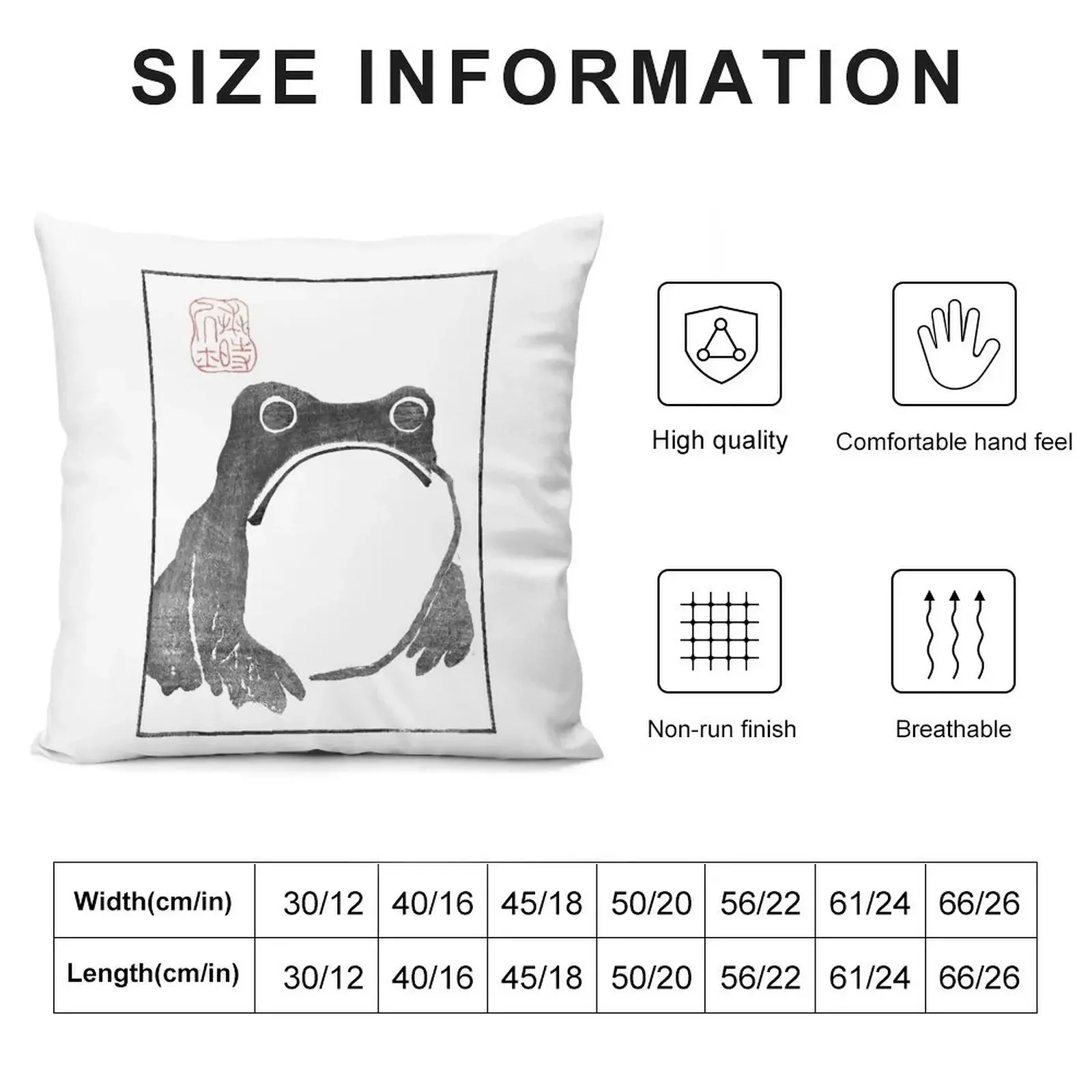 Unimpressed Frog from Meika Gafu, by Matsumoto Hoji Throw Pillow christmas ornaments 2025 Sofa Pillow Cover pillow