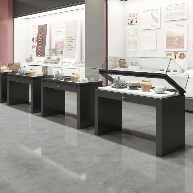 

Showcase Hydraulic paint exhibition Shopping mall glass display Jewelry with lamp glass cabinet