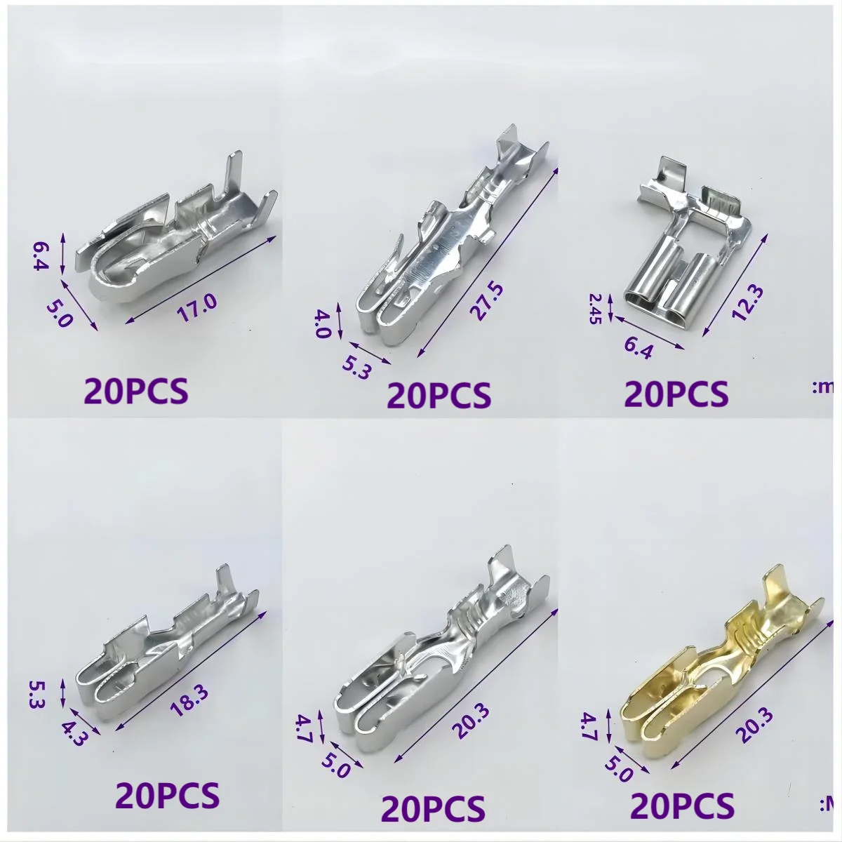 120PCS Various models of automotive crimped instrument terminal fuse holder terminalBX2152-2  BX2201-2