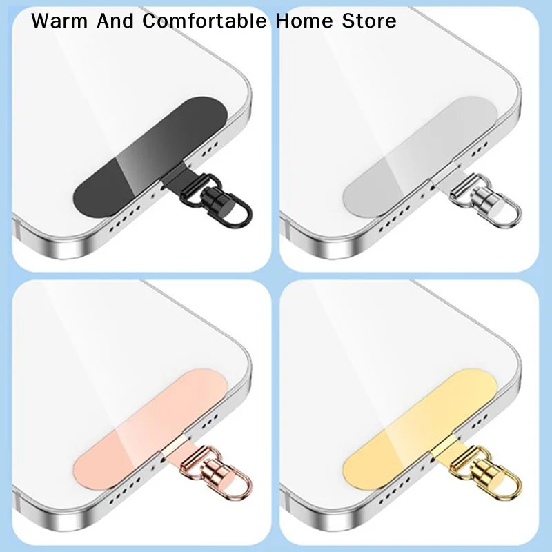 【SE】1pcs Steel Phone Lanyard Gasket Patch Anti-lost Anti Fall Mobile Phone Rope Card Metal Clip Strap Hang Cord Tab Accessories