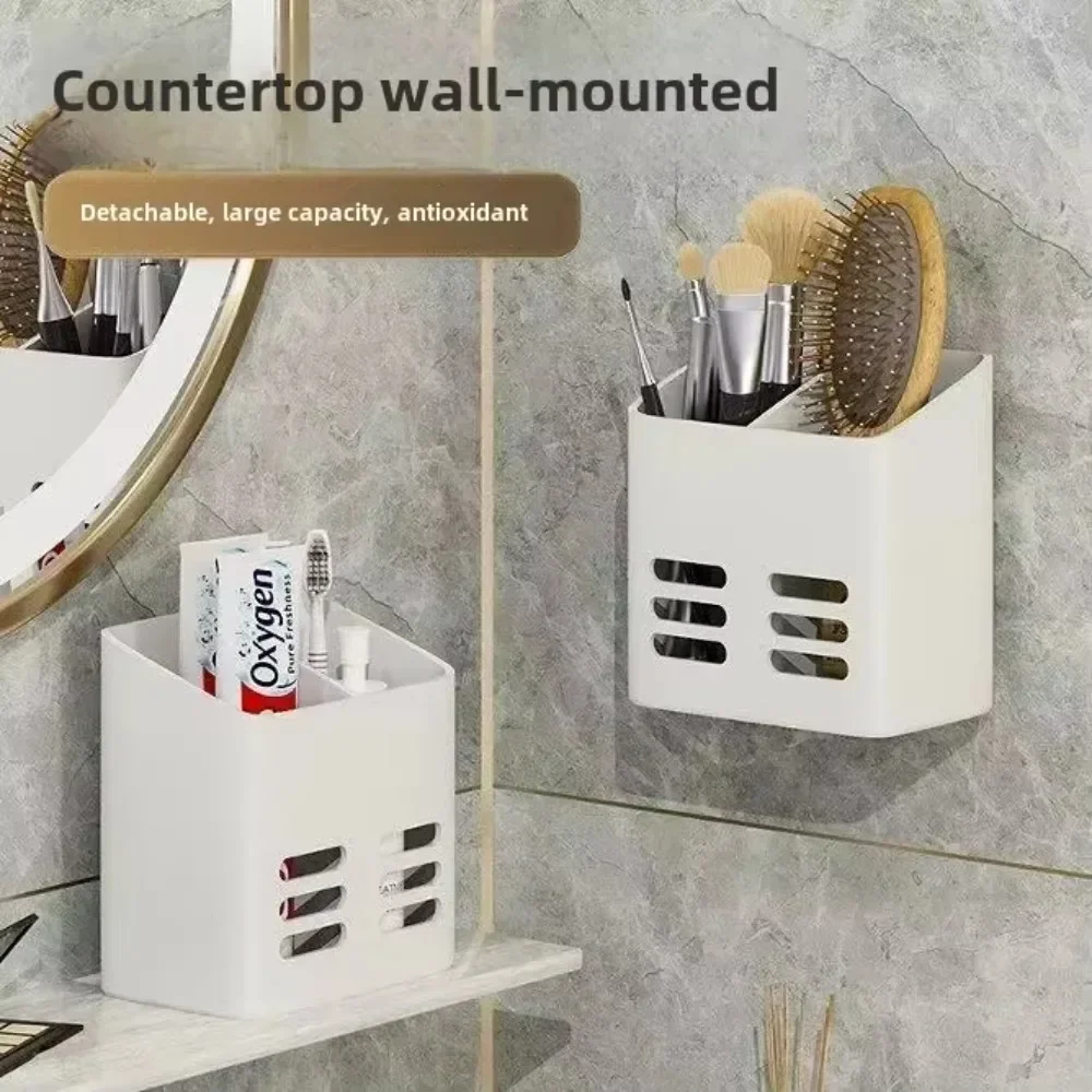 Bathroom Shelf Makeup Storage Organizer No Drill Toiletries Shelves Wall Mount Comb Skin Care Product Rack Bathroom Accessories