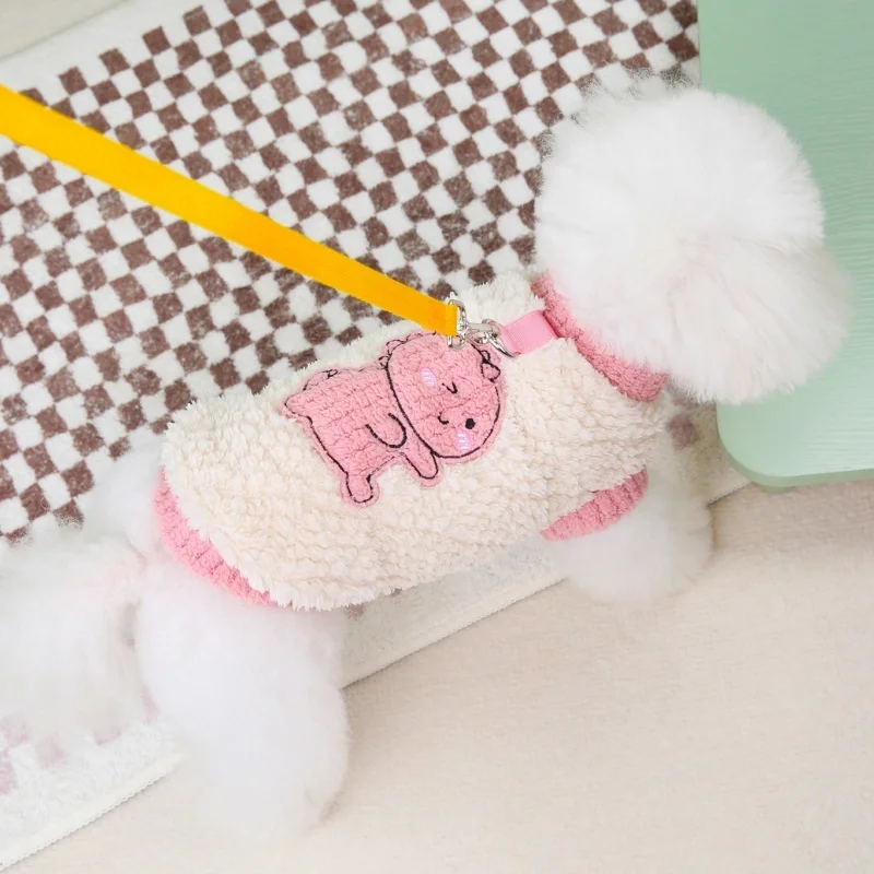 Modische Hundepullover Warme Plüsch-Hundekleidung Herbst Welpenweste mit Tierdruck Katzenpullover Niedlicher Haustier-Sweater Pudel-Bekleidung – Detail 11