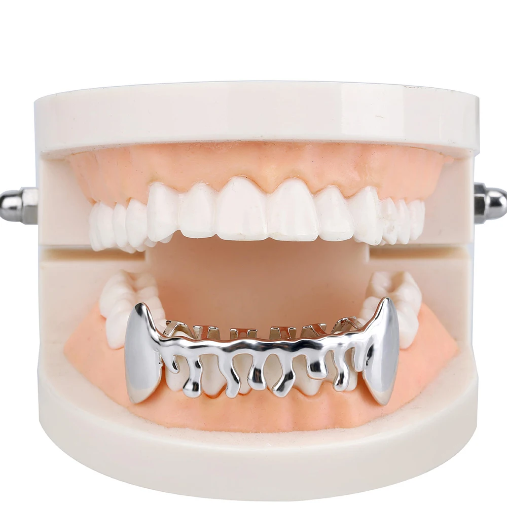 Hip Hop Halloween Braces Flame Irregular Fashion Rap Gold Dentures Men And Women Trend Dental Accessories