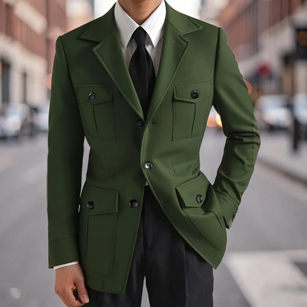 

Мужской костюм Safari для выпускного вечера с воротником-стойкой, 2 предмета: модный формальный костюм, однобортный пиджак с брюками, пошив на заказ