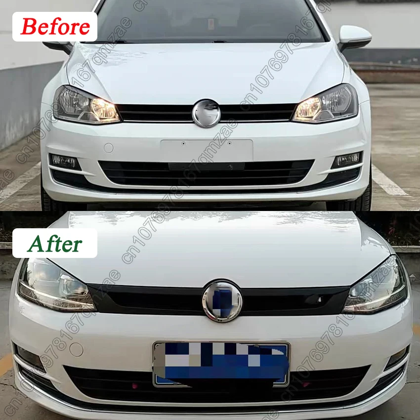 Gloss Black Radiator Grill Net for Volkswagen Golf 7 7.5 MK7 MK7.5 2013-2019 Modified ABT Style Mask Car Accessories
