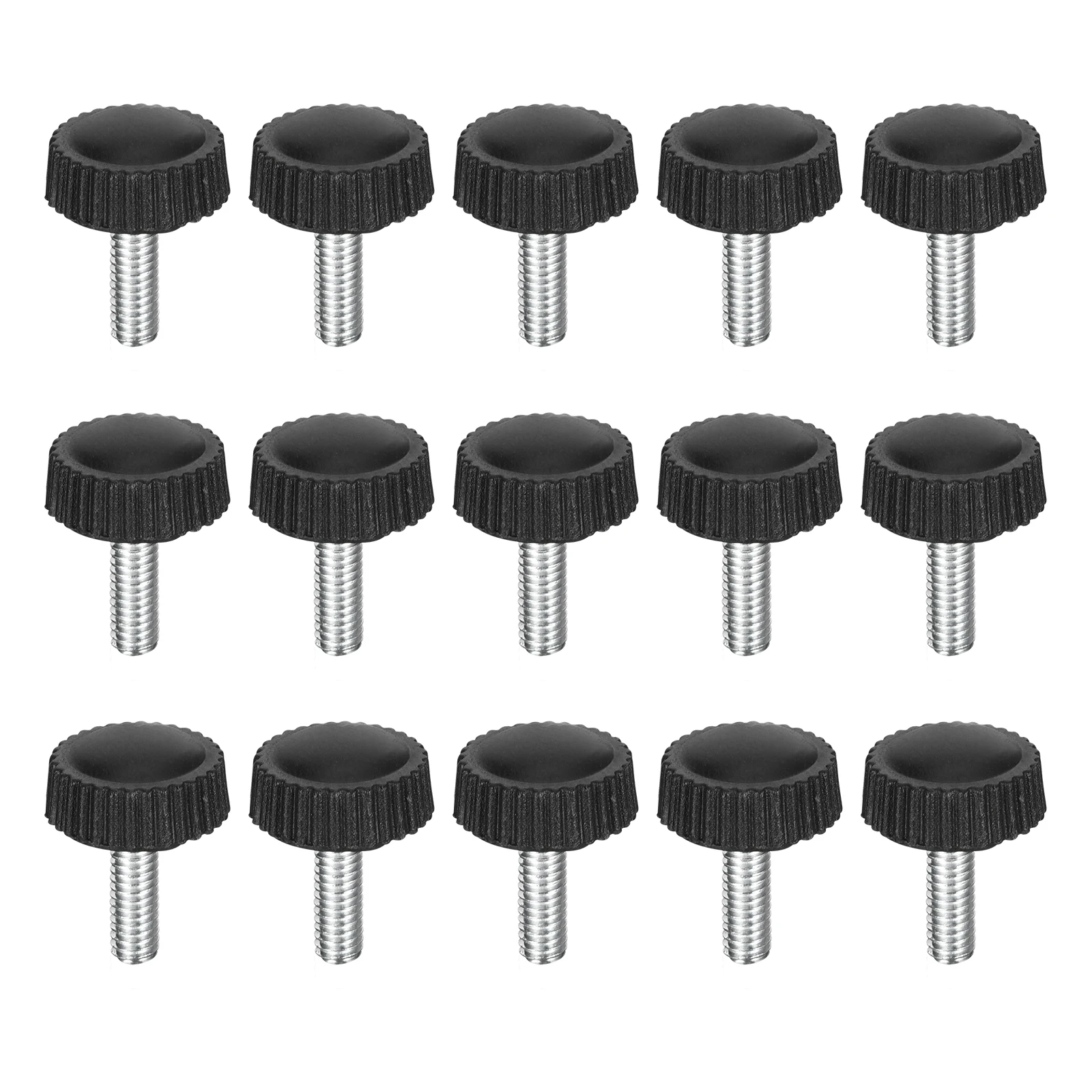 

Uxcell 25/40pcs M4x10/12/14/16/18/20/25/30mm Threaded Knurled Thumb Screws Carbon Steel Clamping Thumb Handle Machine Screw