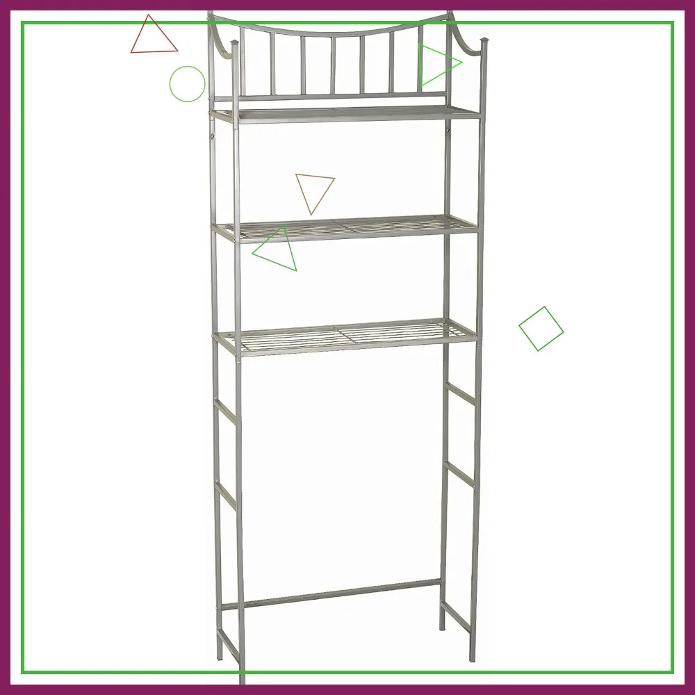 

Satin Nickel Bathroom Spacesaver, 9.5D x 25.19W x 66.38H in, Compact Storage for Small Spaces