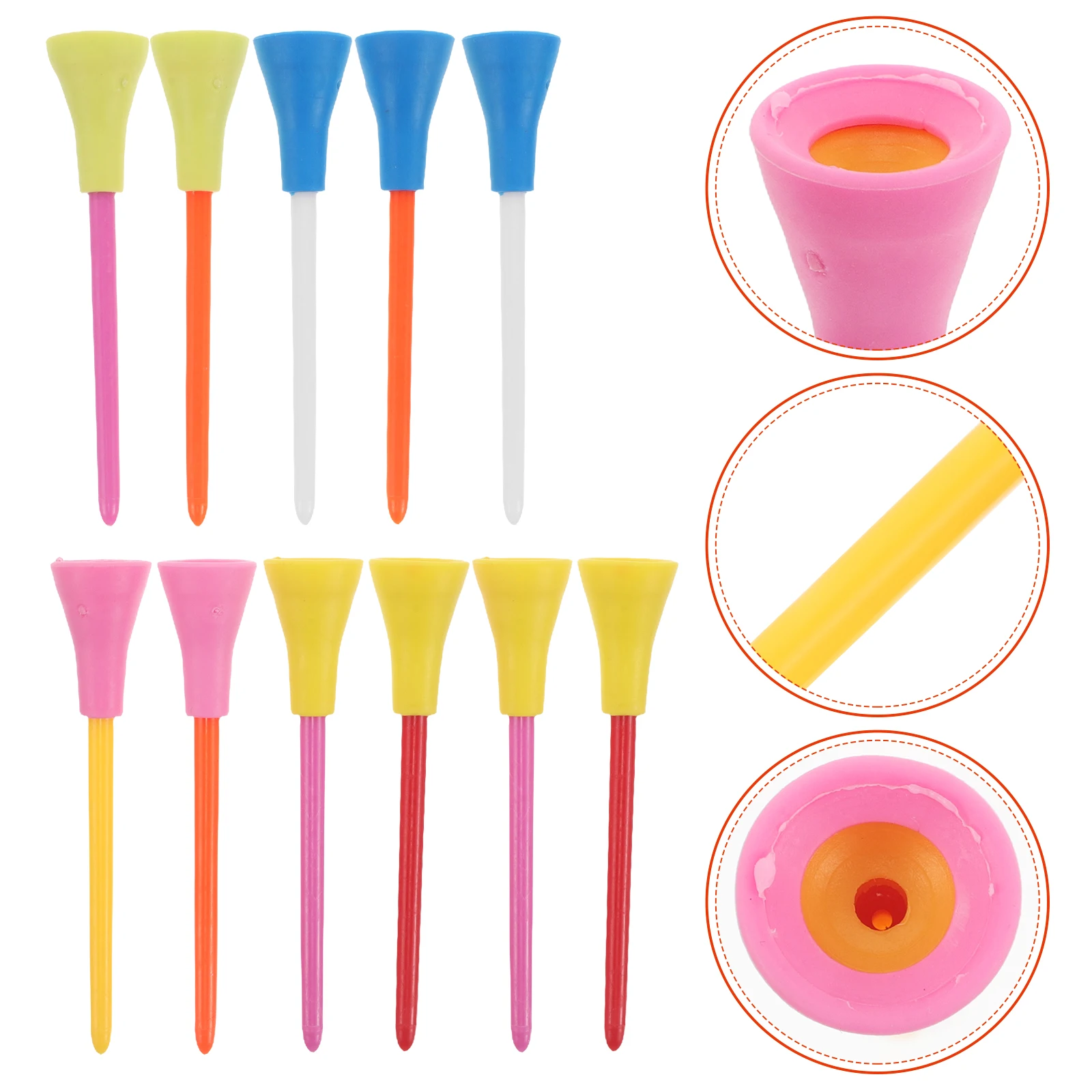 

50pcs Tees Professional Practice Driving Range Stable Support Golf Balls Replacement Cushion Golf Tees For Mats Turf Indoor