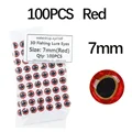 100pcs Red 7mm