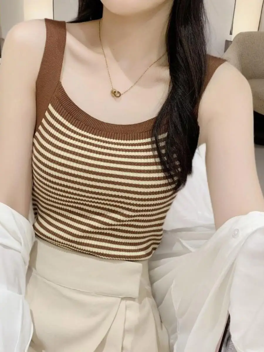 colete-de-alca-em-seda-gelada-e-top-curto-de-malha-sem-mangas-conjunto-de-duas-pecas-com-listras-para-o-verao-moda-leve-e-e