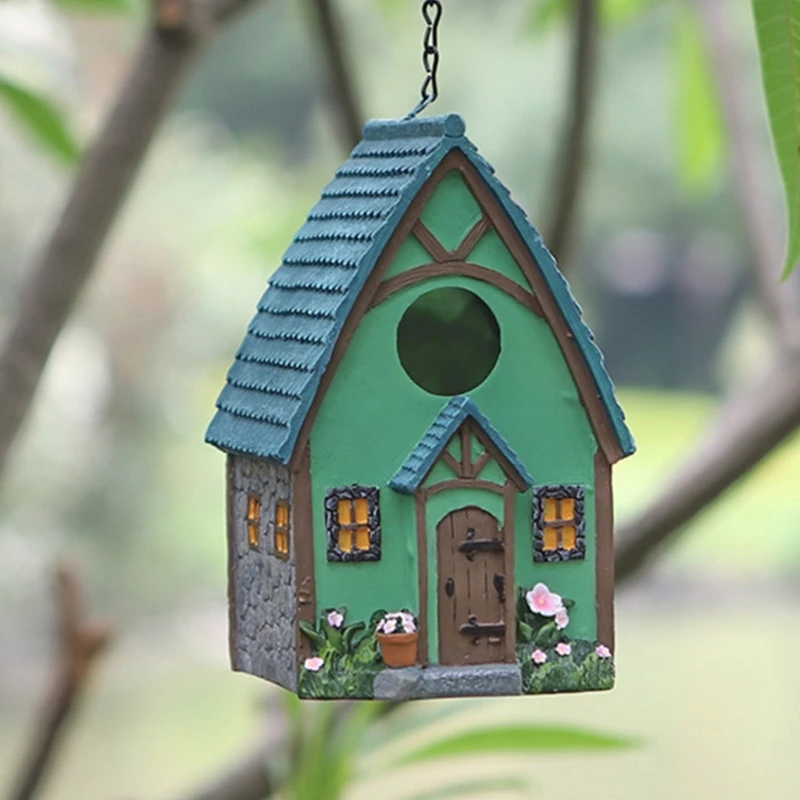 Casa Nido Pájaro colgante, refugio Seguridad libre, casa con caja cría aves para pinzones y reyezuelos, casa