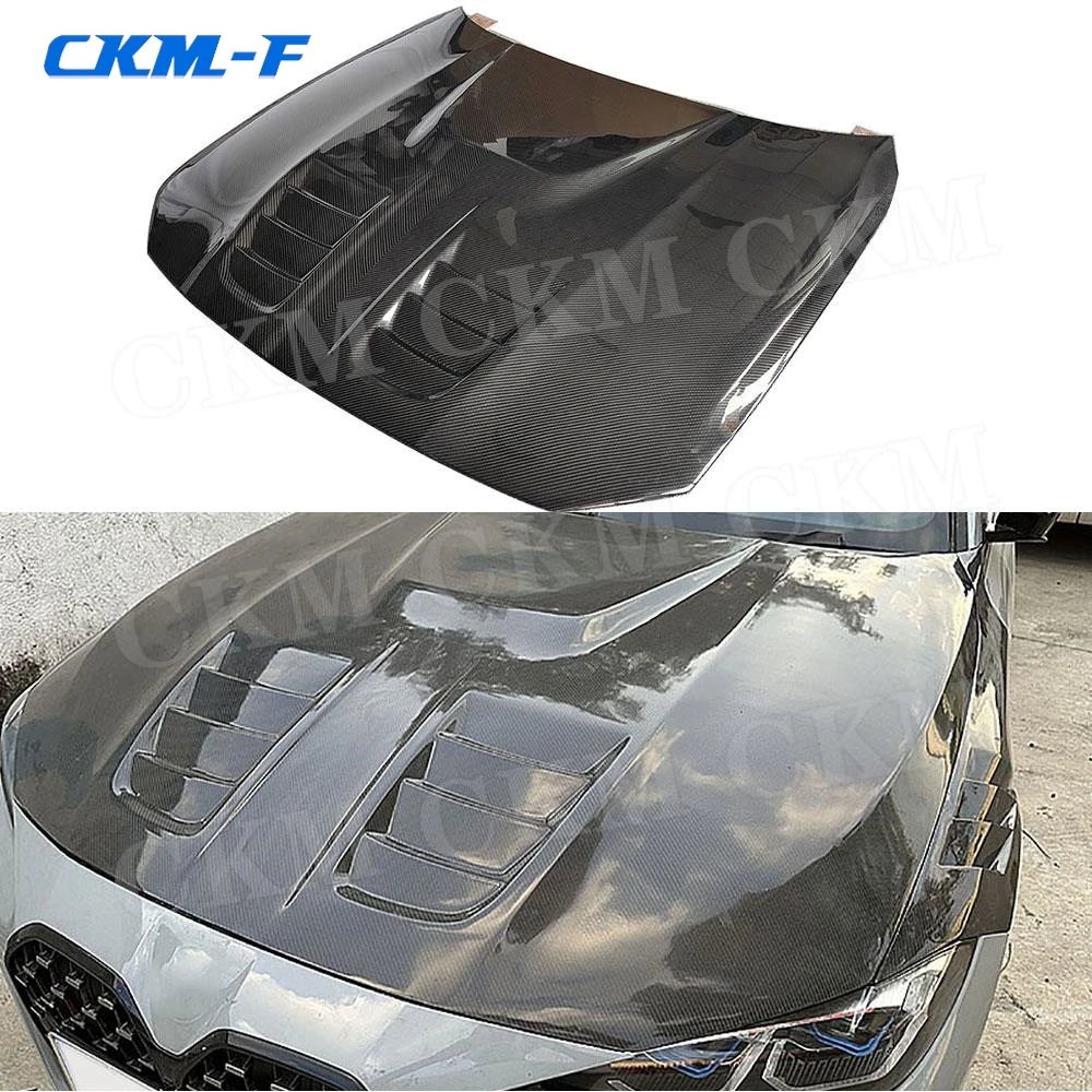 

Carbon Fiber Car Front Hood Cover Bumper Engine Bonnet Decoration Trims for BMW 3 4 Series G80 M3 G82 G83 M4 2021+ FRP Accessory