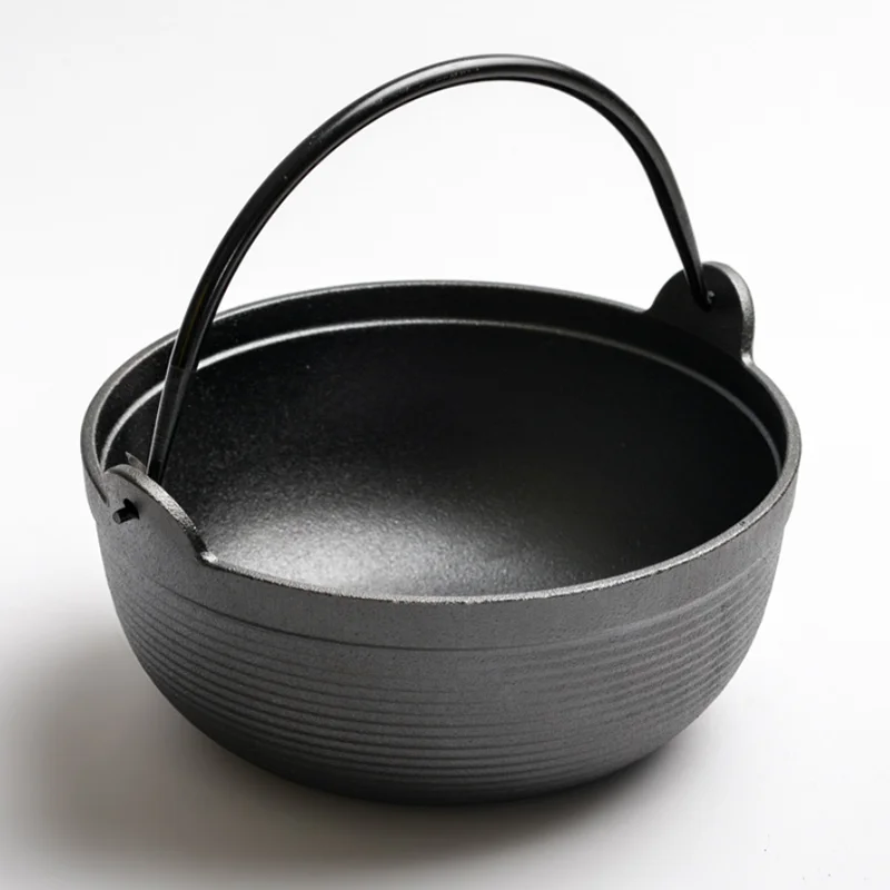 

20CM Japanese Style Cast Iron Sukiyaki Tetsu Nabe Pot with Lid