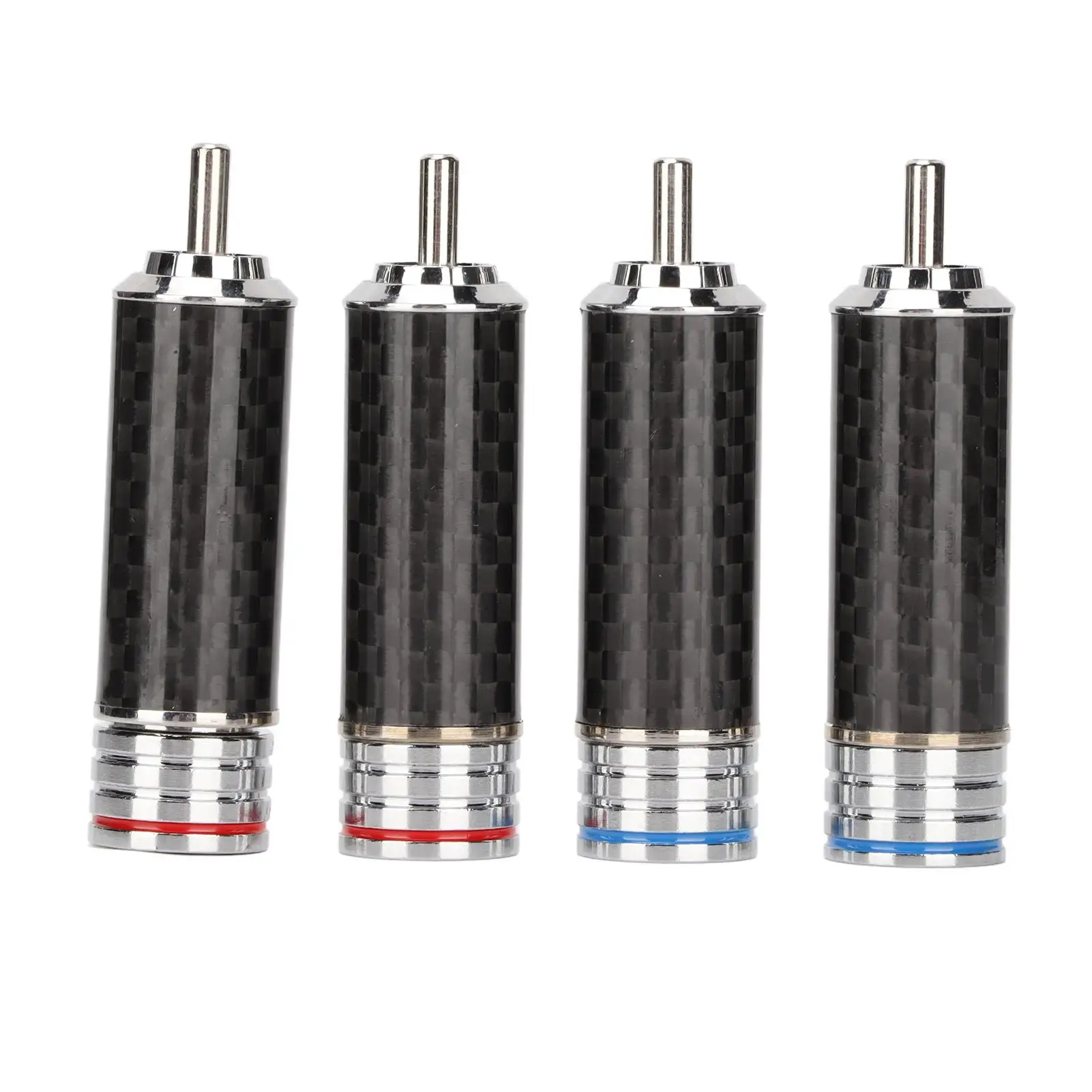 4Pcs 8mm Carbon  Sound Plug Connectors for professional Headphones & Equipment - High-Quality Welding