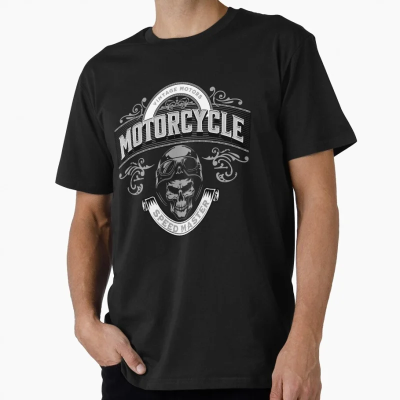 

Motorcycle Speed Skull Cafe racer Gift t shirt for Motorcycle Rider 100% cotton Short Sleeve Graphic Clothes All size tops S-6XL