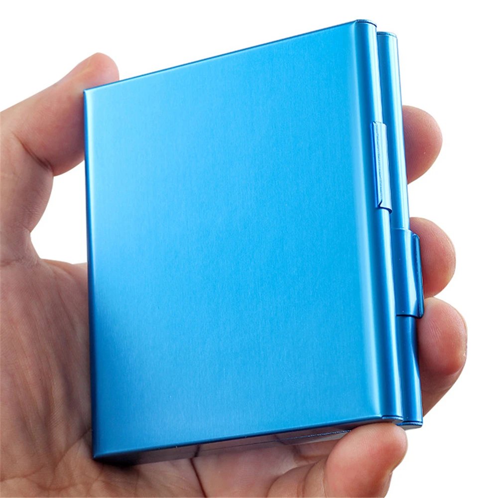 Hold 20pcs Cigarettes Case Aluminum Ultra Thin Folio Cigarette Clip Storage Box Pocket Tobacco Pack Cover Men's Smoking Gifts