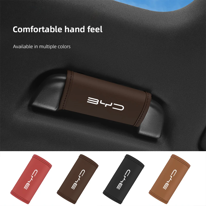 

2Pc Car Anti Slip Pull Glove Car Interior Leather Handle Protector Cover For BYD Yuan M6 Qing E1 E5 E2 E3 E9 S8 Atto 3 Tang Song