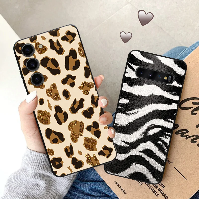 Custodie per telefoni per Samsung Galaxy S24 S23 Ultra S22 S21 S20 FE Plus Note20 S10 scale di serpente leopardate colorate Cover morbida Anti-goccia