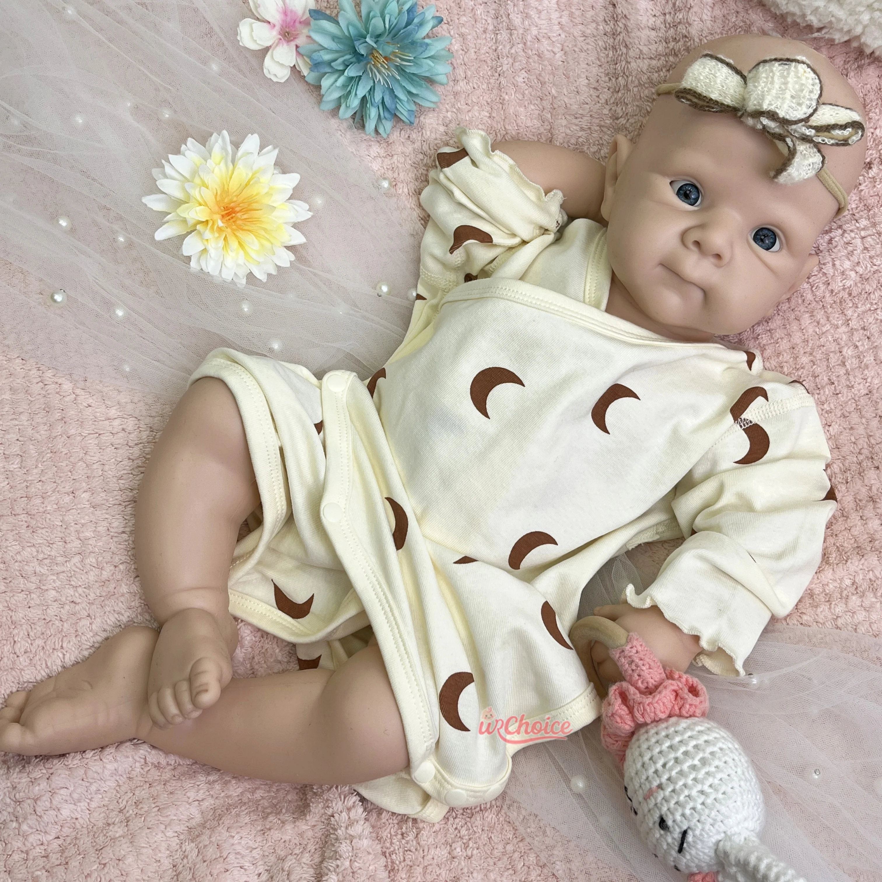 

19-inch Unpainted Reborn Doll for Artist Lifelike Solid Silicone Newborn Baby for Collectors' Display