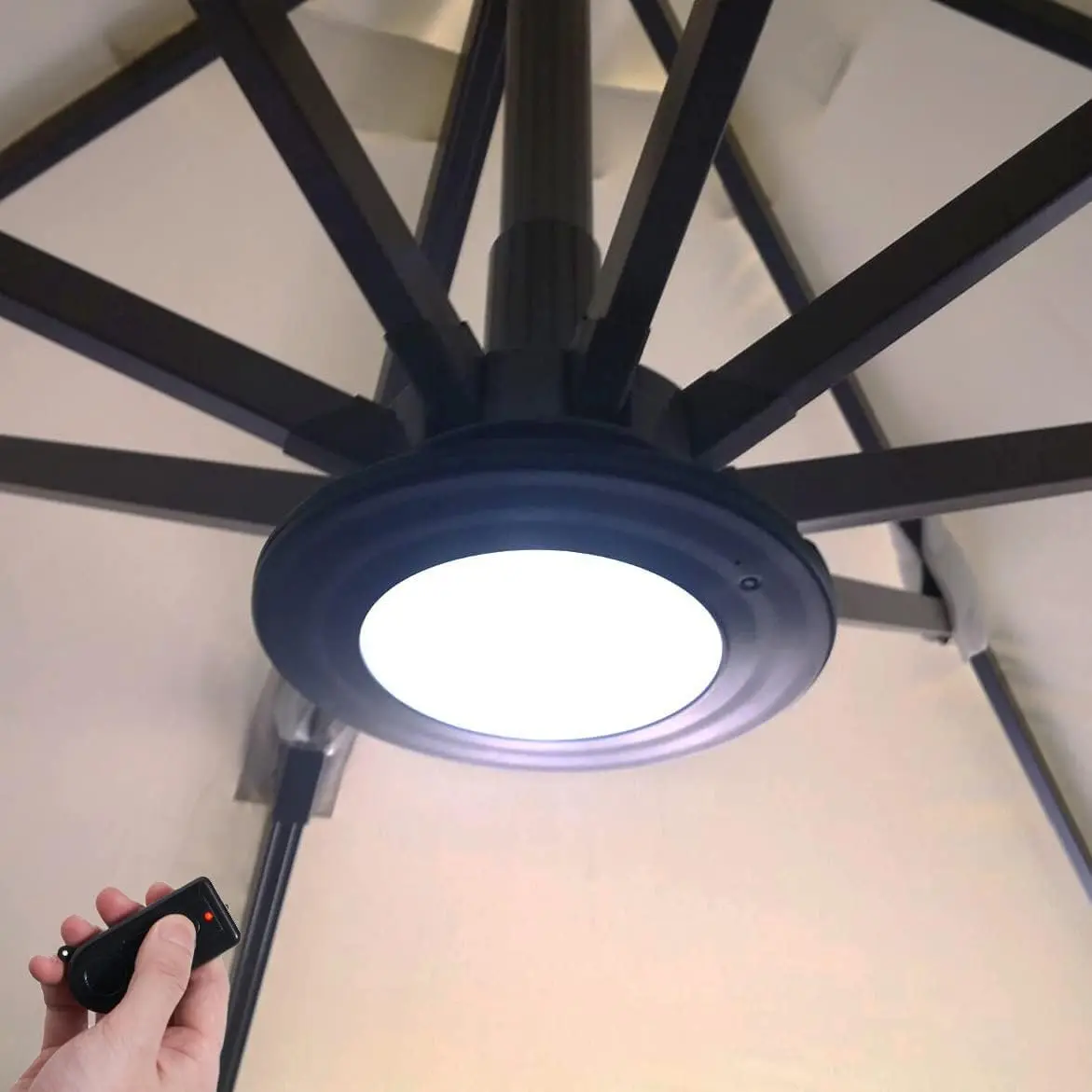 

Перезаряжаемые дистанционные фонари для зонтов с 3 режимами яркости для наружного патио, черные