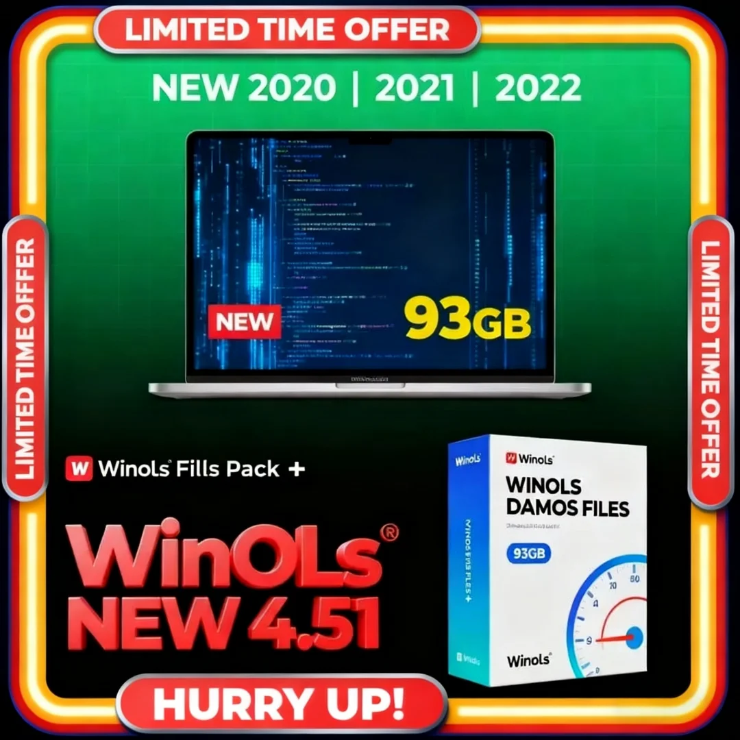

Car Software Winols 4.51 with 93GB WINOLS DAMOS Big Archive Damos Mappacks BIG PACK Package Chip Tuning Maps All data maps file