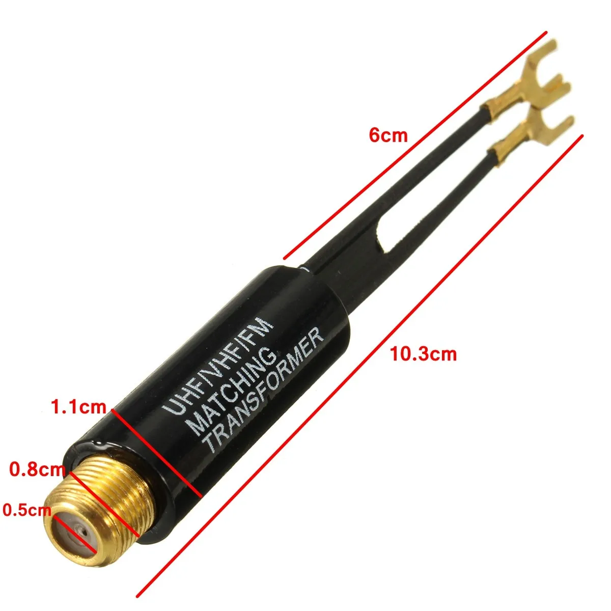 Adaptador de cabo correspondente UHF VHF FM 75-300 Ohm Antena de TV Transformador Coaxial Cabos Coaxiais de Televisão