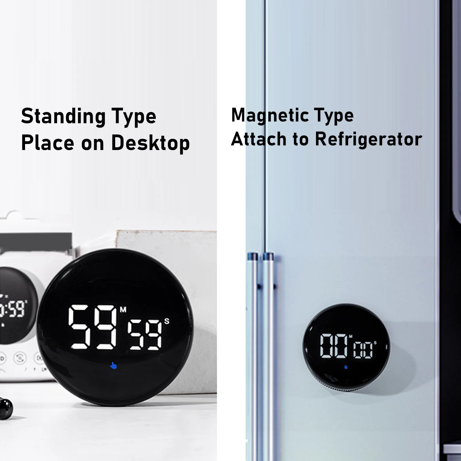 Digital Kitchen Timer Magnetic Countdown Countup Timer with Large LED Display USB Rechargeable Easy for Cooking Backing Study