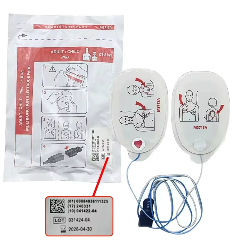 

Original M3713A for AEDs MRX Adult/Children Pads for M1722A M1722B M2475B M4735A