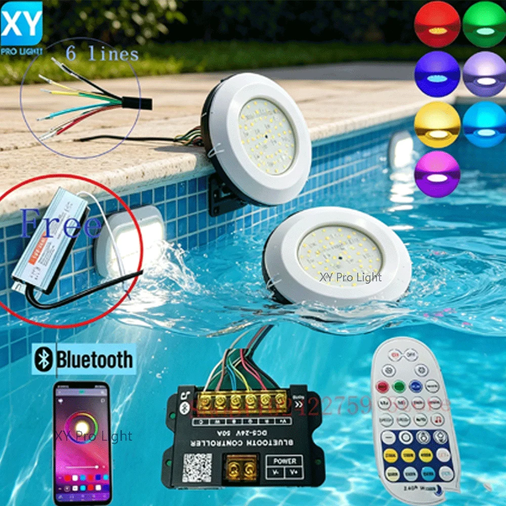 dc12v-18w-rgbcw-led-pool-lightbluetooth-app-controlip68-waterproof-6line-underwater-lamp-spotlight-for-fountain-landscape
