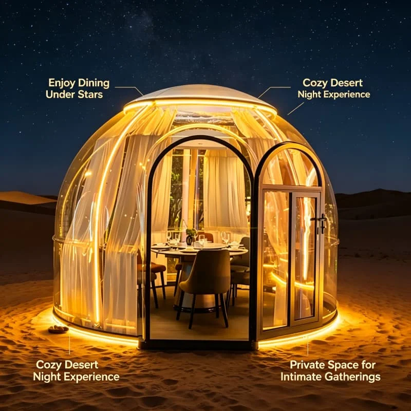 

Detachable Starry Sky Polycarbonate Dome Tent Capsule House Aluminum Structure for Hotel Kitchen Use Modern Design China