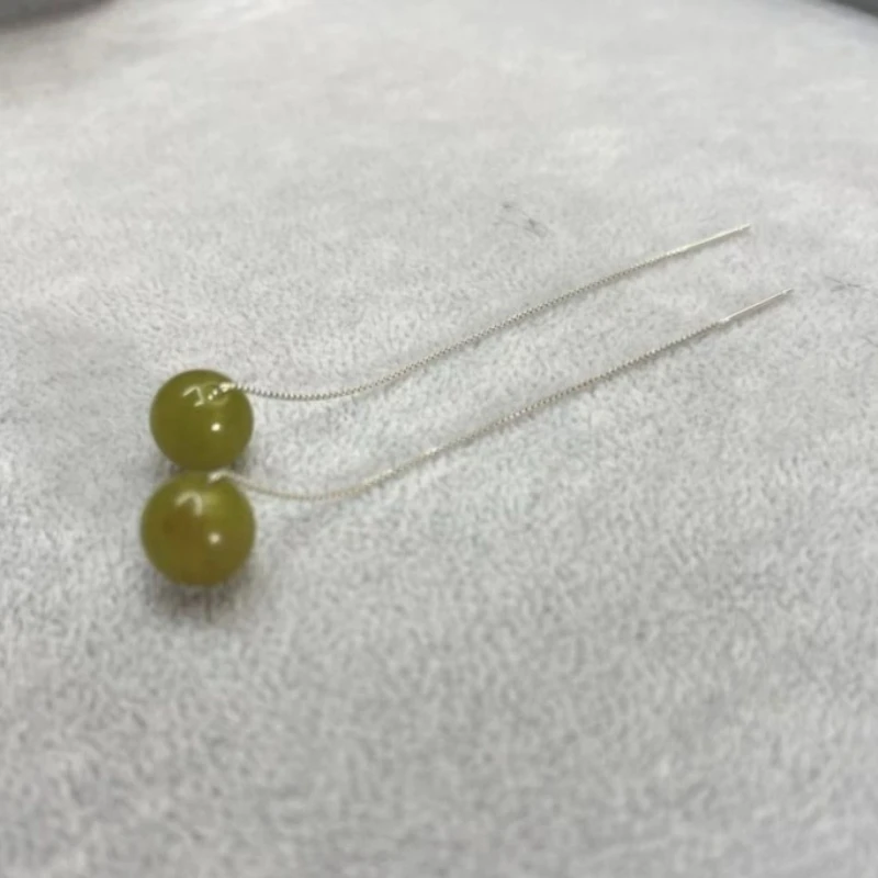 New Avocado Green Long Earrings, Classic Retro Versatile Earrings