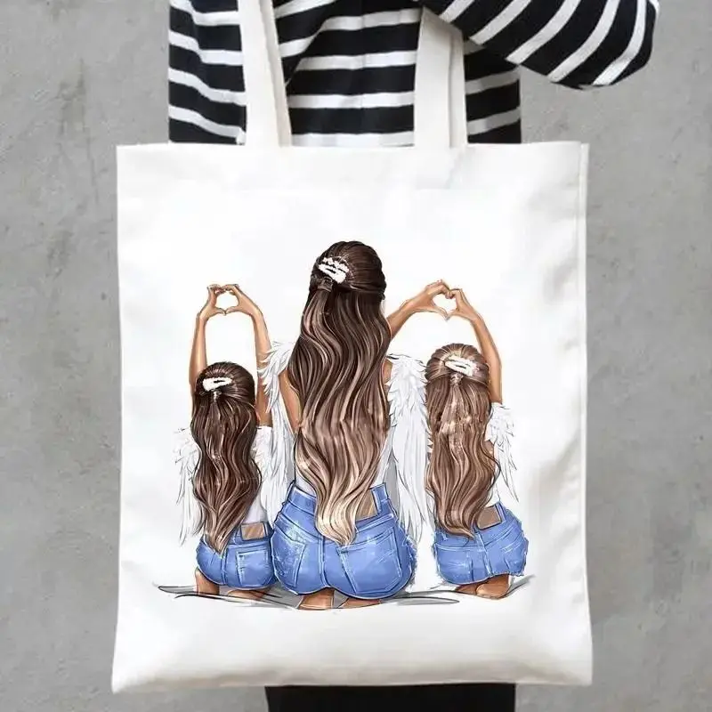 Mom Mama Mother Print Shopping Bag Graphic Women Eco Large-capacity Female Tote Bags Handbag Harajuku Shopper Bag Shoulder Bag