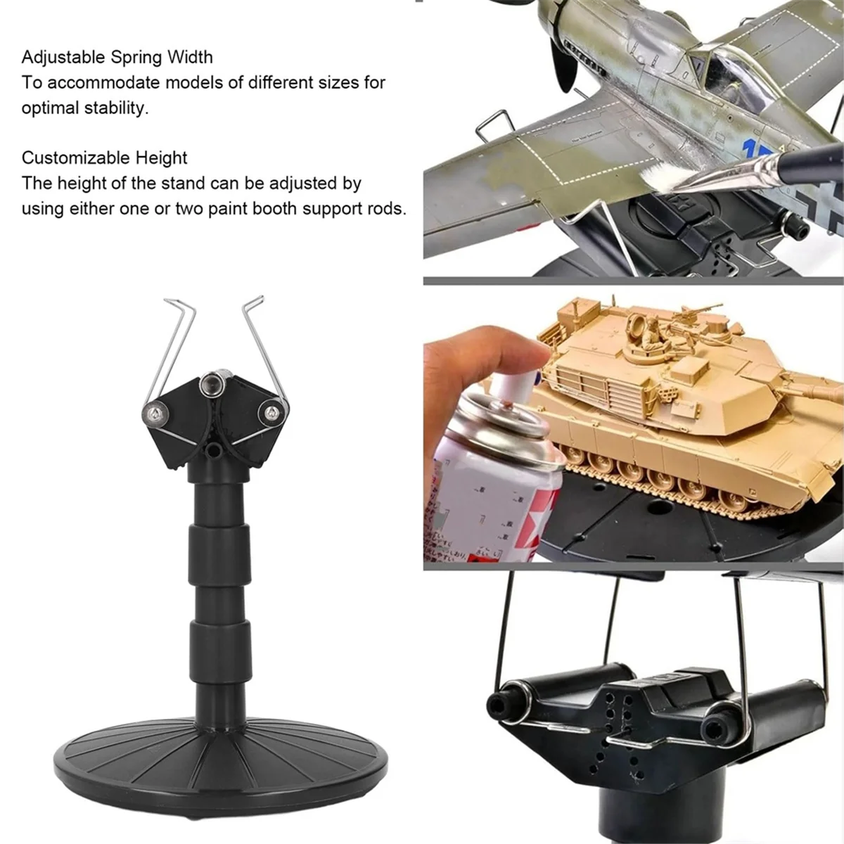 ABXK -Work Painting Stand, Model Painting Stand Base Holder, Adjustable Height -Work Painting Turn Table Stand