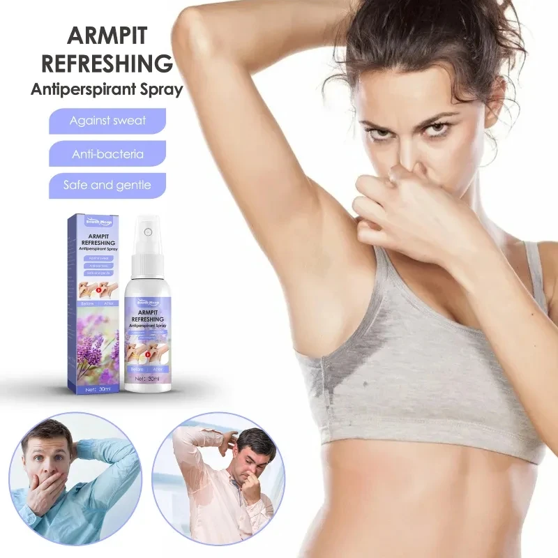 Armpit Antiperspirant Spray Refreshing Deodorant Underarm Remover Armpit Odour Sweat Protection Body Odor Remover Spray 30ml