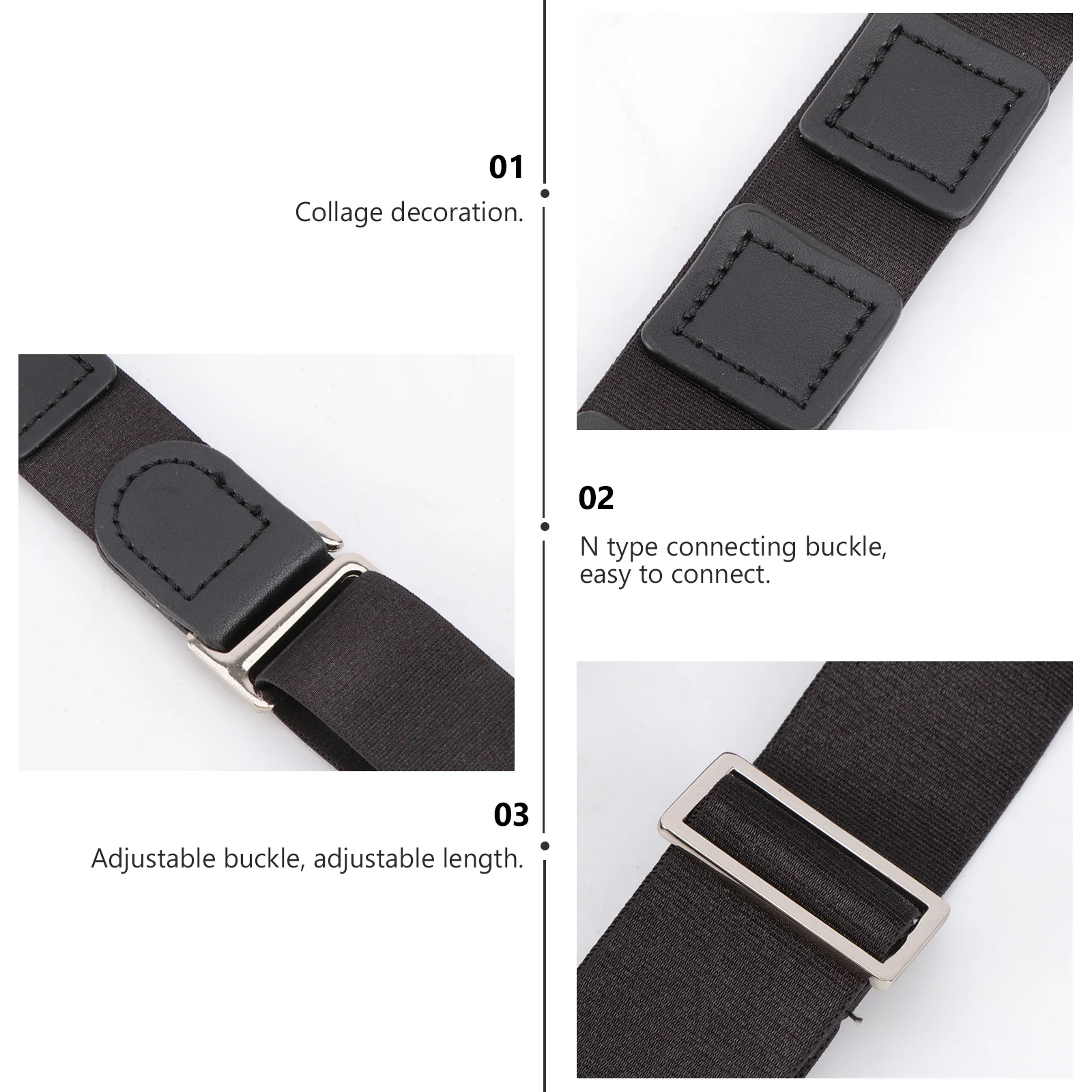 Shirt Belt 2.5cm Adjustable Strong Elastic Shirt Lock Undergarment Belt for Men Women Anti-Slip Wrinkle Free
