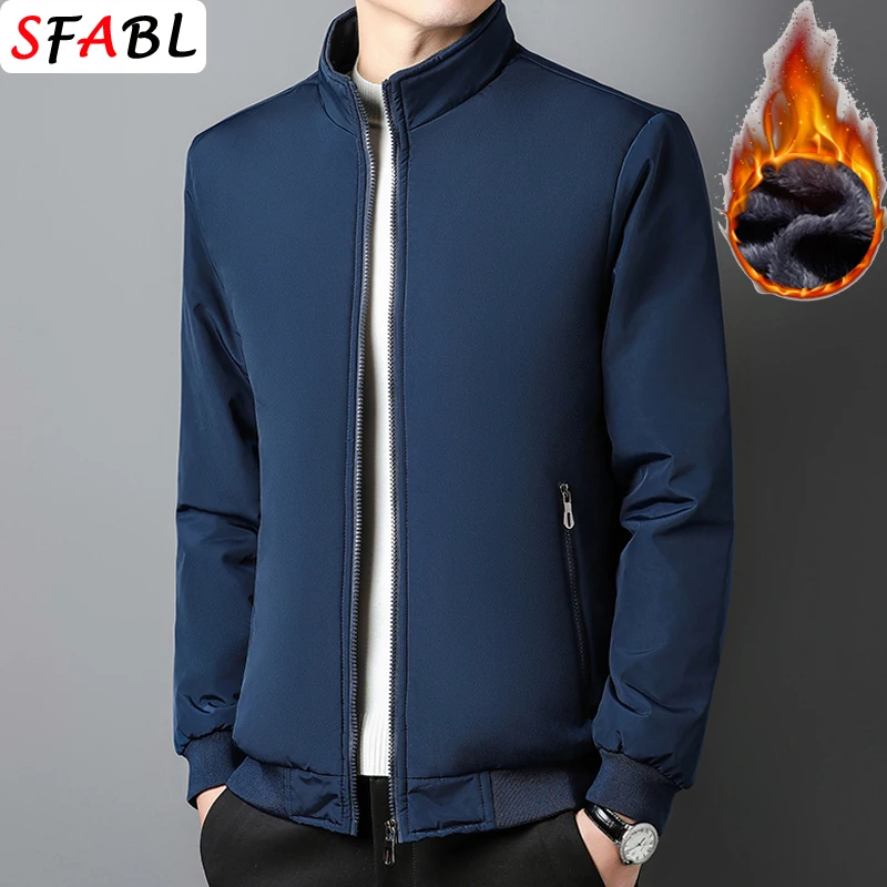 

Thicken Winter Jacket Men Stand Collar Winter Jackets for Men's Winter Coats Business Warm Fleece Lining Parkas Man Outerwear