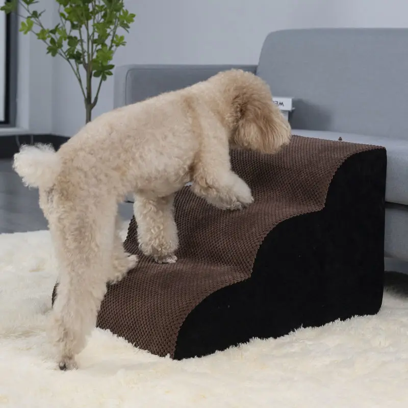 Pet Stairs Slope Steps Small Dog On The Bedside Ladder Sofa Puppy Cat Dog Non-Slip Removable Washable Steps Pet Supplies