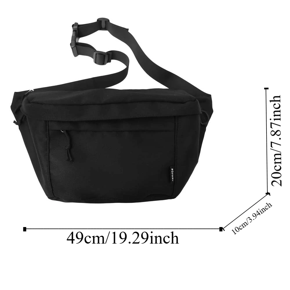 Nylon Men's Messenger Bag Black White Outdoor Chest Pouch Minimalist Anti-Splash Water Waterproof Shoulder Bag Work