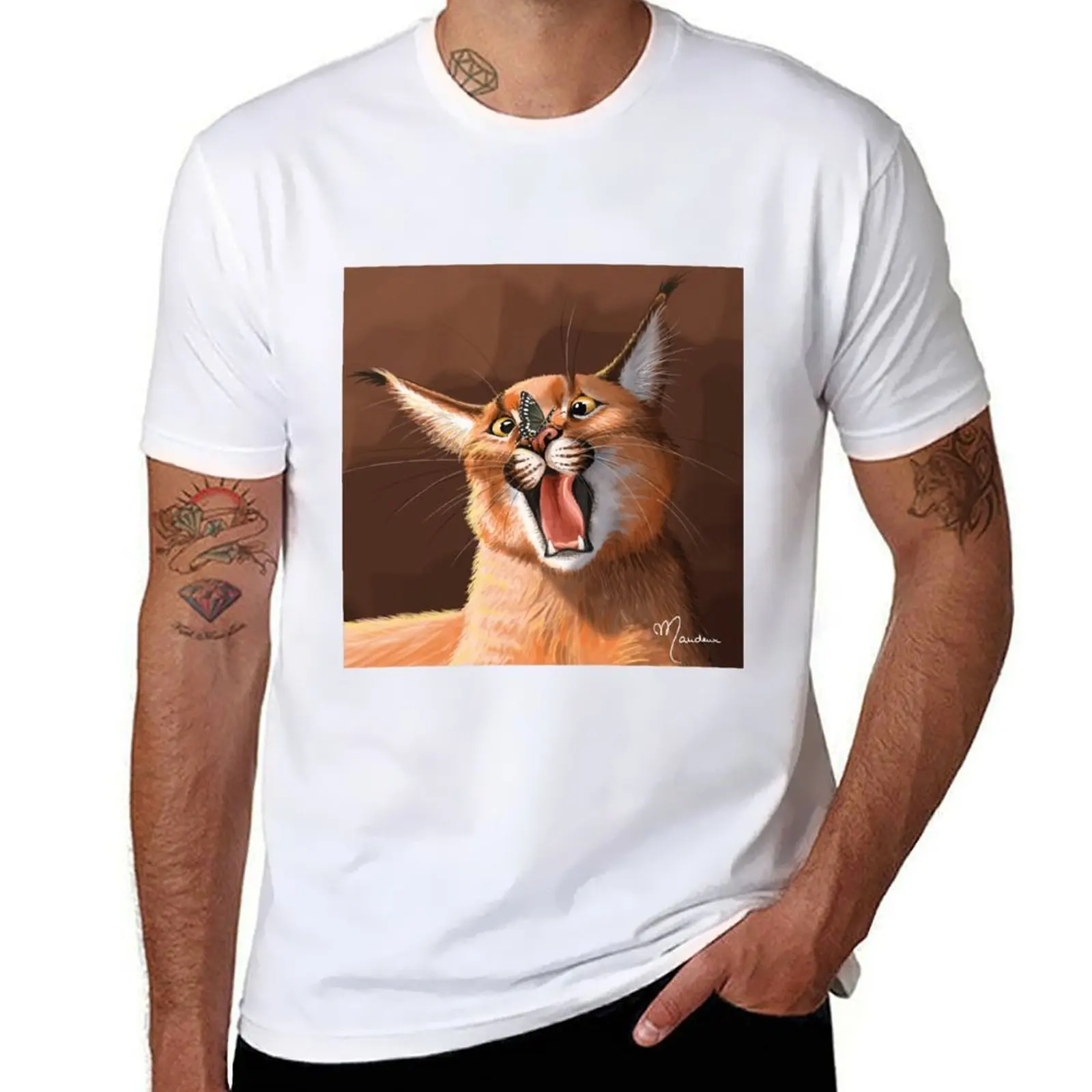 

Caracal panicking T-Shirt man t shirts graphic t shirt man plain T-Shirt