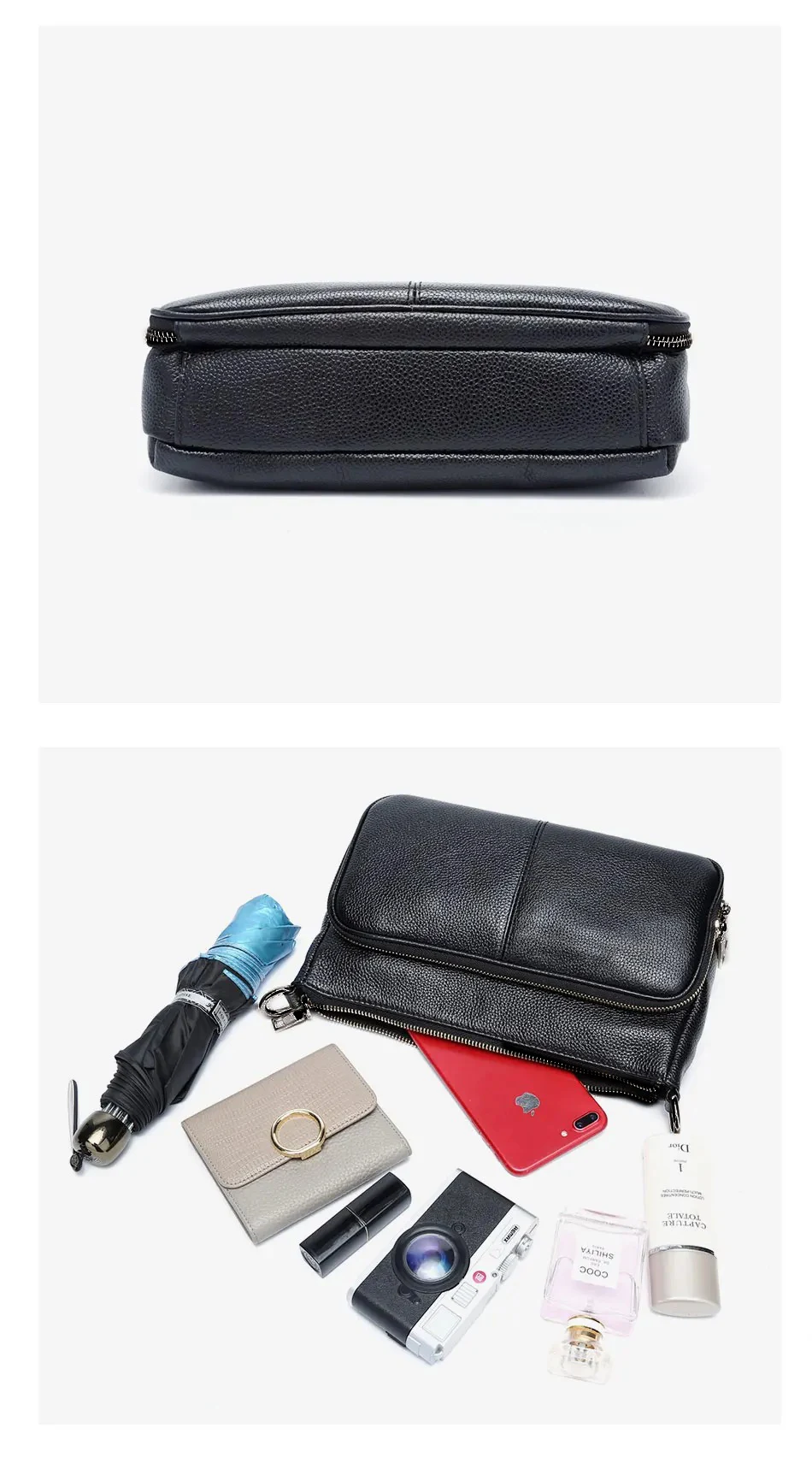 Zency Damen-Umhängetasche aus 100 % echtem Leder, hellviolett, Umhängetasche, Handtasche, modische Hobo-Tasche, Messenger-Taschen, Sac Bolsa – Detail 12