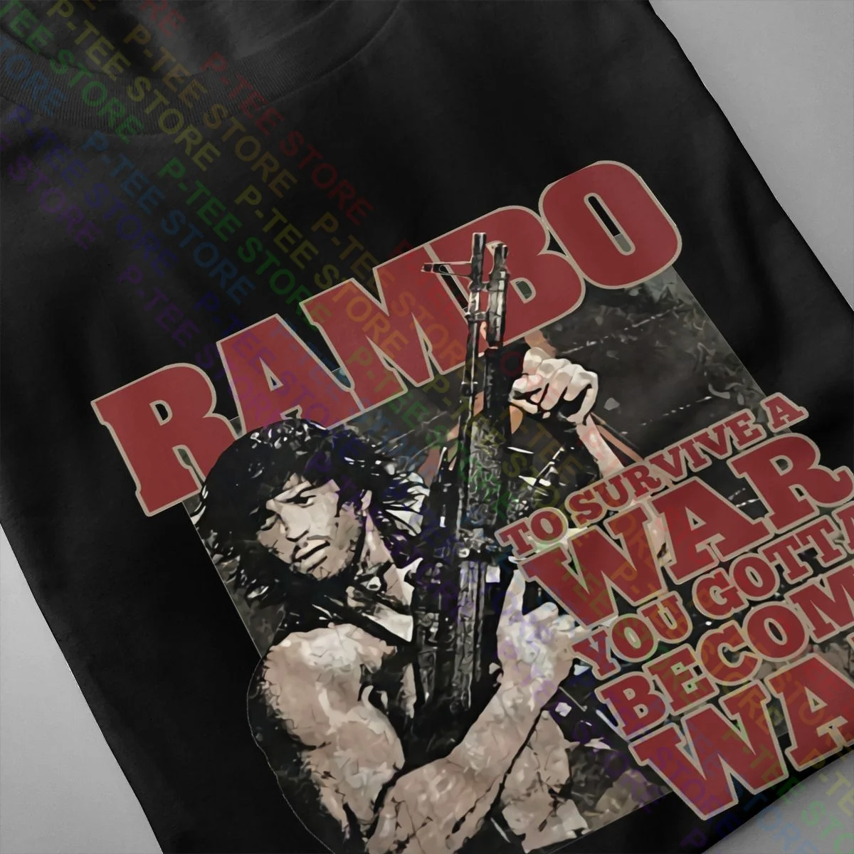 Rambo First Blood To Survive A War Gotta Become A War Shirt T-shirt Casual All-Match Tee