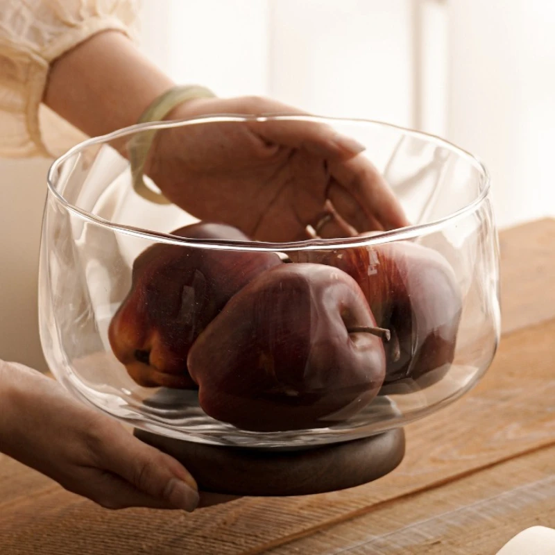 Exquisite Glass Fruit Plate High-appearance-level Dried Fruit Candy and Snack Display Plate Tall Fruit Basket Kitchen Utensils