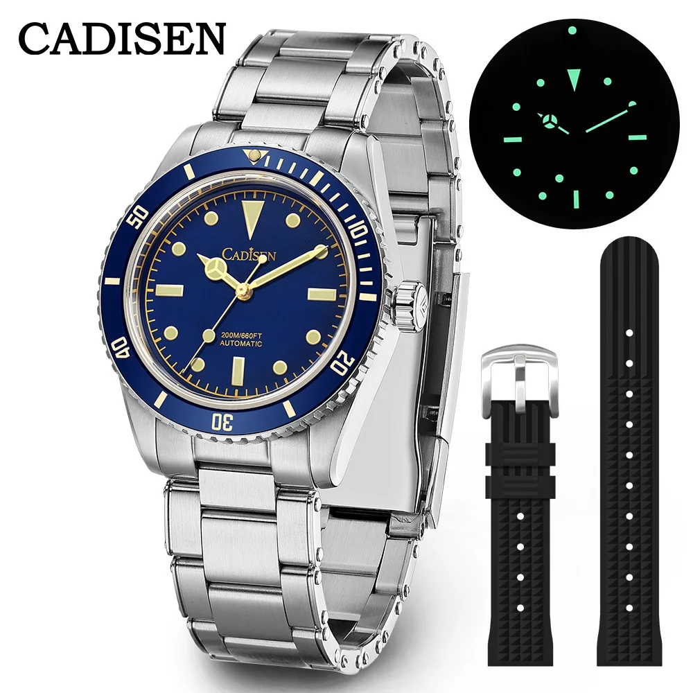 

CADISEN 38mm Mens Watch Luxury Water Ghost 20Bar Dive Japan NH35 Automatic Mechanical Sapphire Date Luminous Wristwatch Men